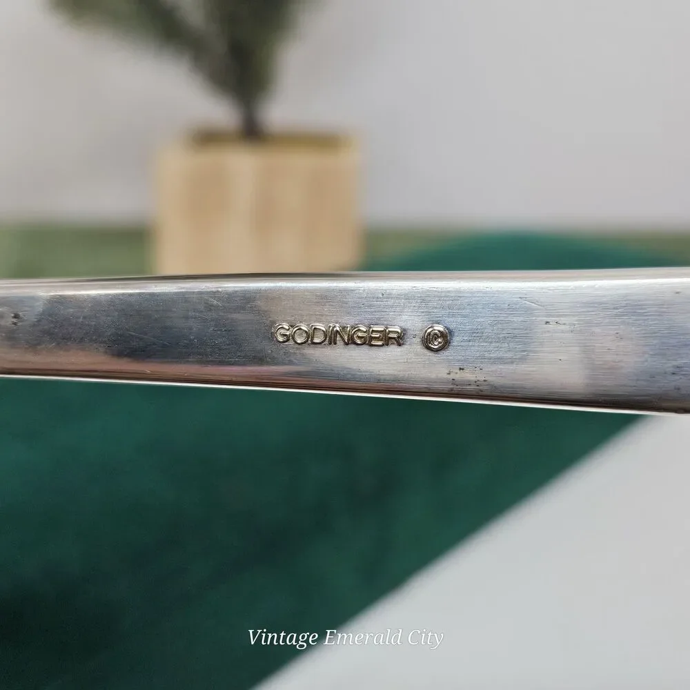Vtg Silver Treasures By Godinger Silverplate Holiday Santa Slotted Serving Spoon